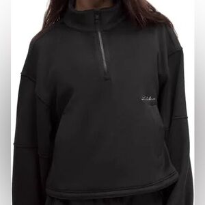 NWT Lululemon Black Plush Velour Oversized Half Zip - Sz Small